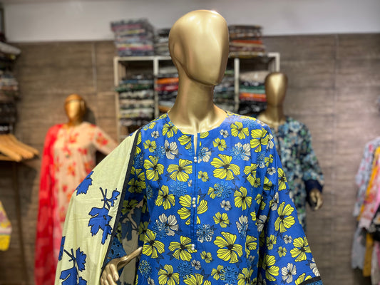 THREE PIECE LAWN EMBROIDERED