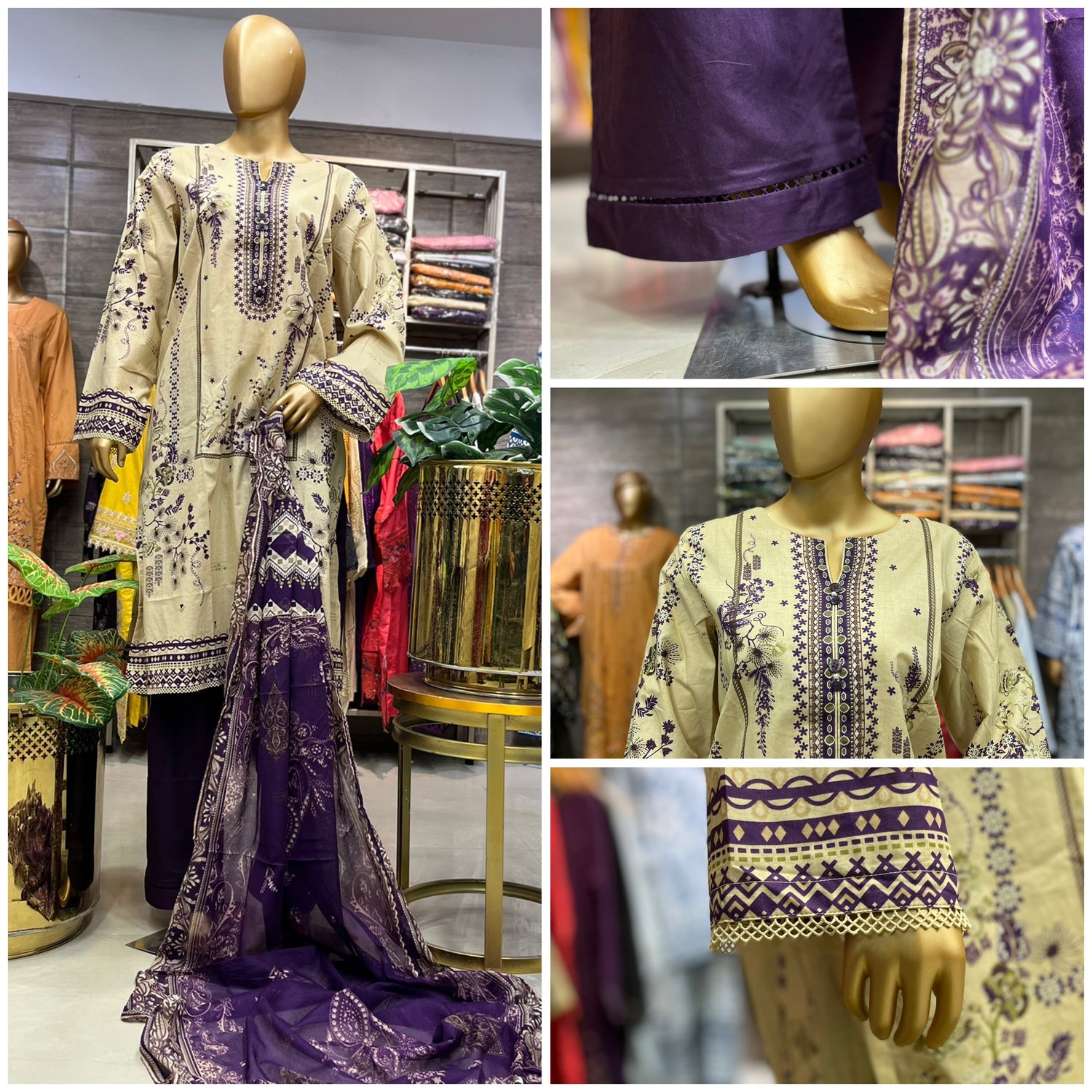 THREE PIECE PRINTED LAWN - WIDE RANGE