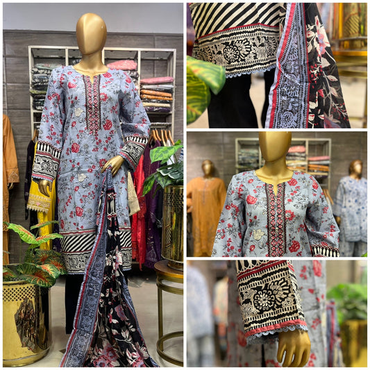 LAWN PRINTED 3 PIECE