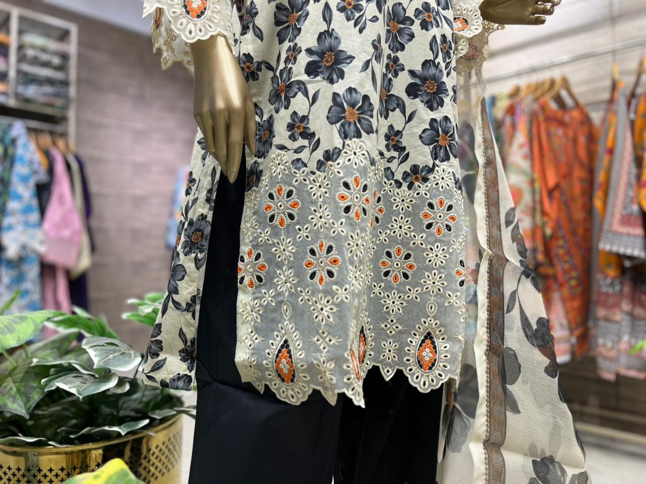 THREE PIECE LAWN EMBROIDERED