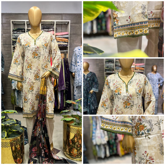 LAWN PRINTED 3 PIECE