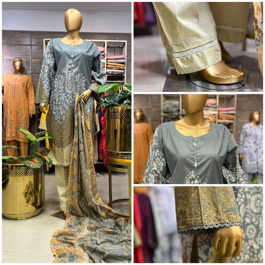 LAWN PRINTED 3 PIECE