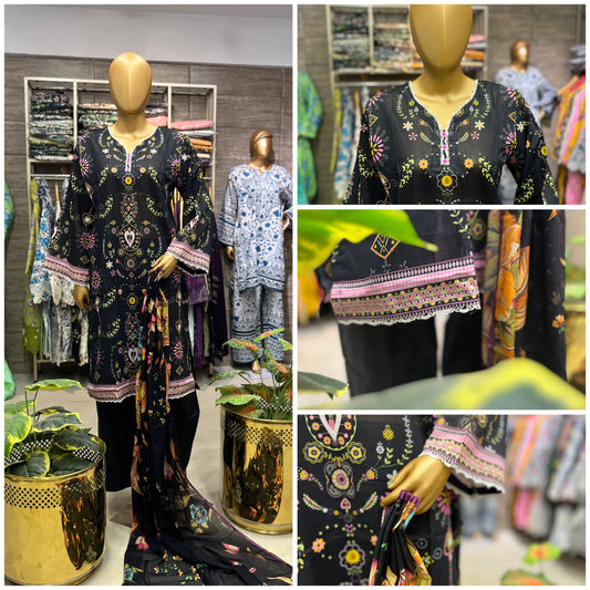 LAWN PRINTED 3 PIECE