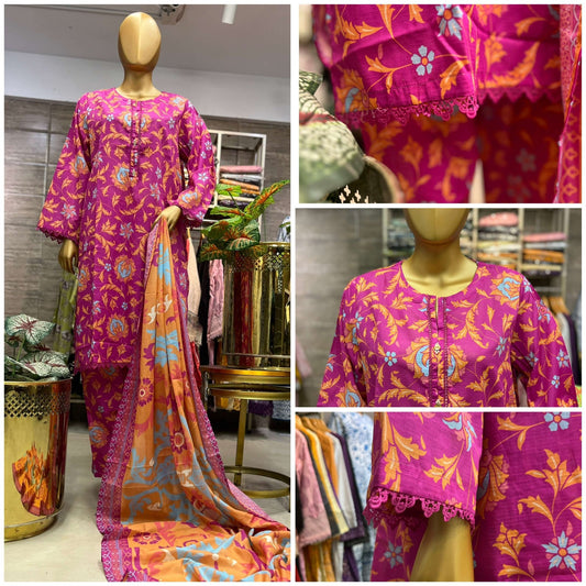 PRINTED DORIA LAWN 3 PIECE