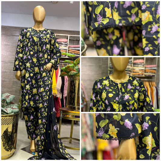PRINTED DORIA LAWN 3 PIECE