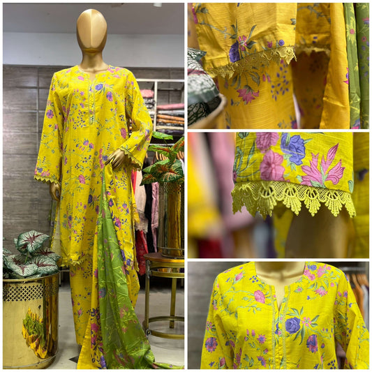 PRINTED DORIA LAWN 3 PIECE