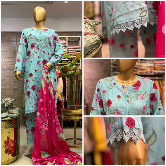 PRINTED DORIA LAWN 3 PIECE
