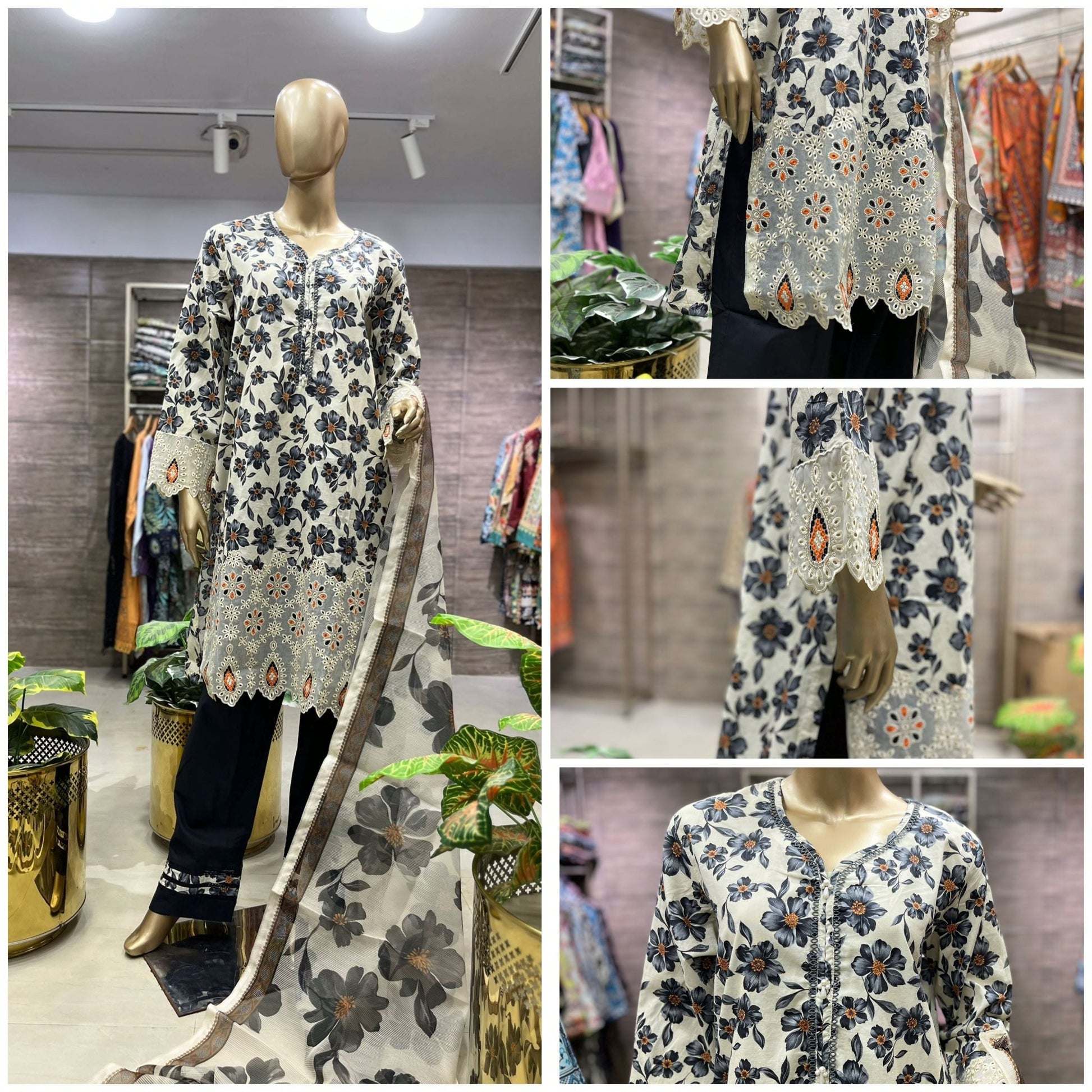 THREE PIECE LAWN EMBROIDERED