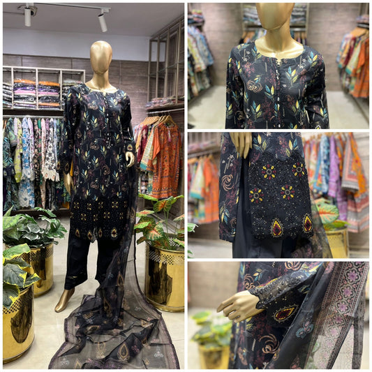 THREE PIECE LAWN EMBROIDERED