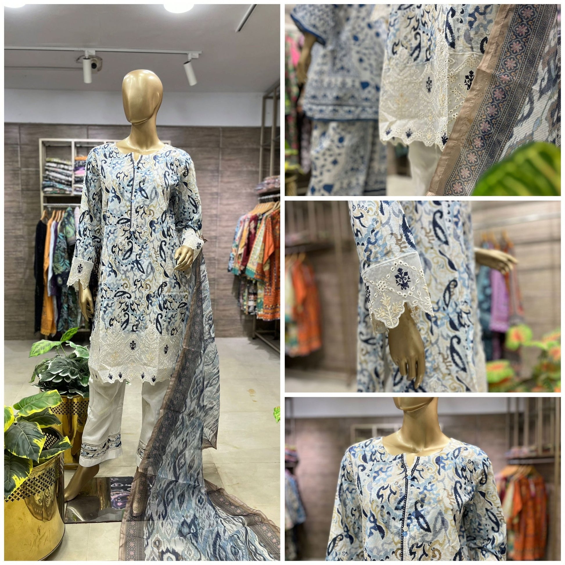 THREE PIECE LAWN EMBROIDERED