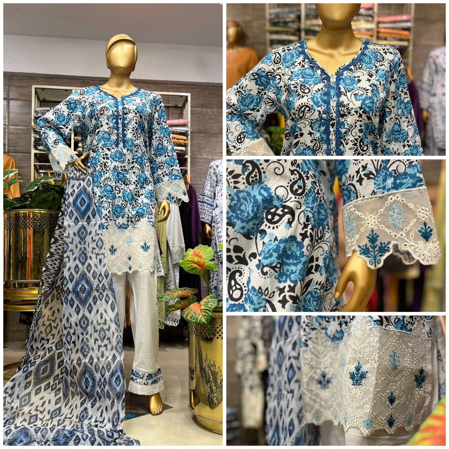 THREE PIECE LAWN EMBROIDERED